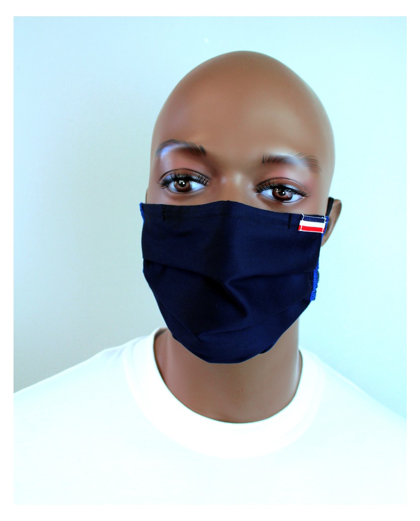 Masque Facial 3 Plis 1 Pack - Réutilisable avec Pochette pour Filtre  Supplémentaire - Extérieur Polyester - Intérieur Coton - Fil de Nez  Réglable 