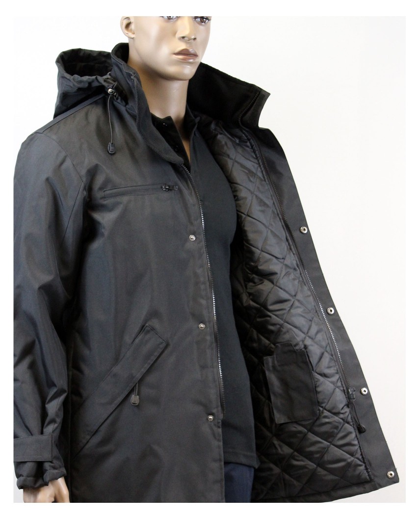 Parka intervention noir personnalisable 100% polyester oxford