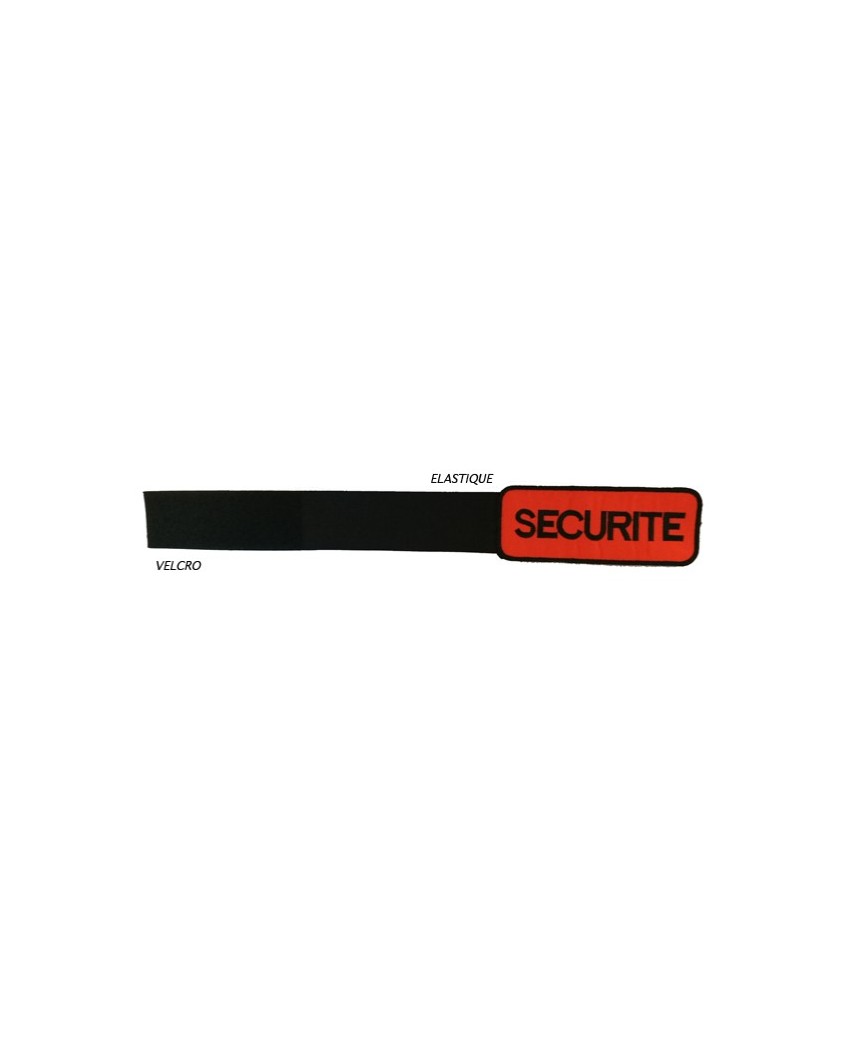 Brassard SECURITE elastiqué Orange/Noir