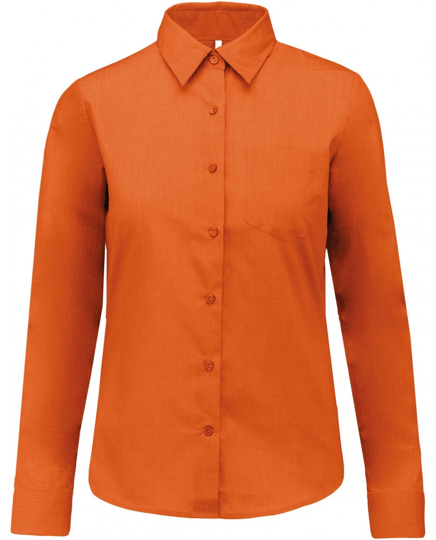 Chemise femme manches longues Orange